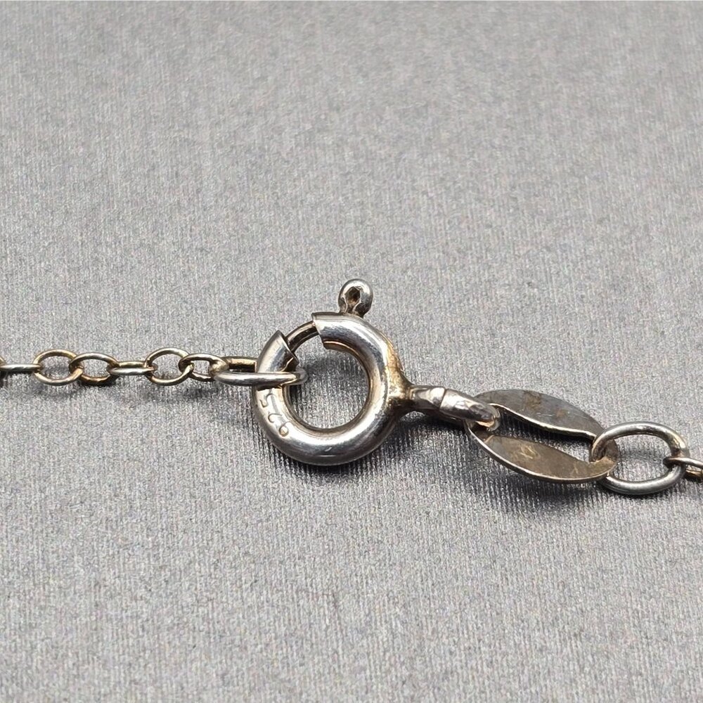 VTG Sterling Silver Larimar Pendant Necklace 18" Teardrop Signed F 6.79g - Picture 6 of 15